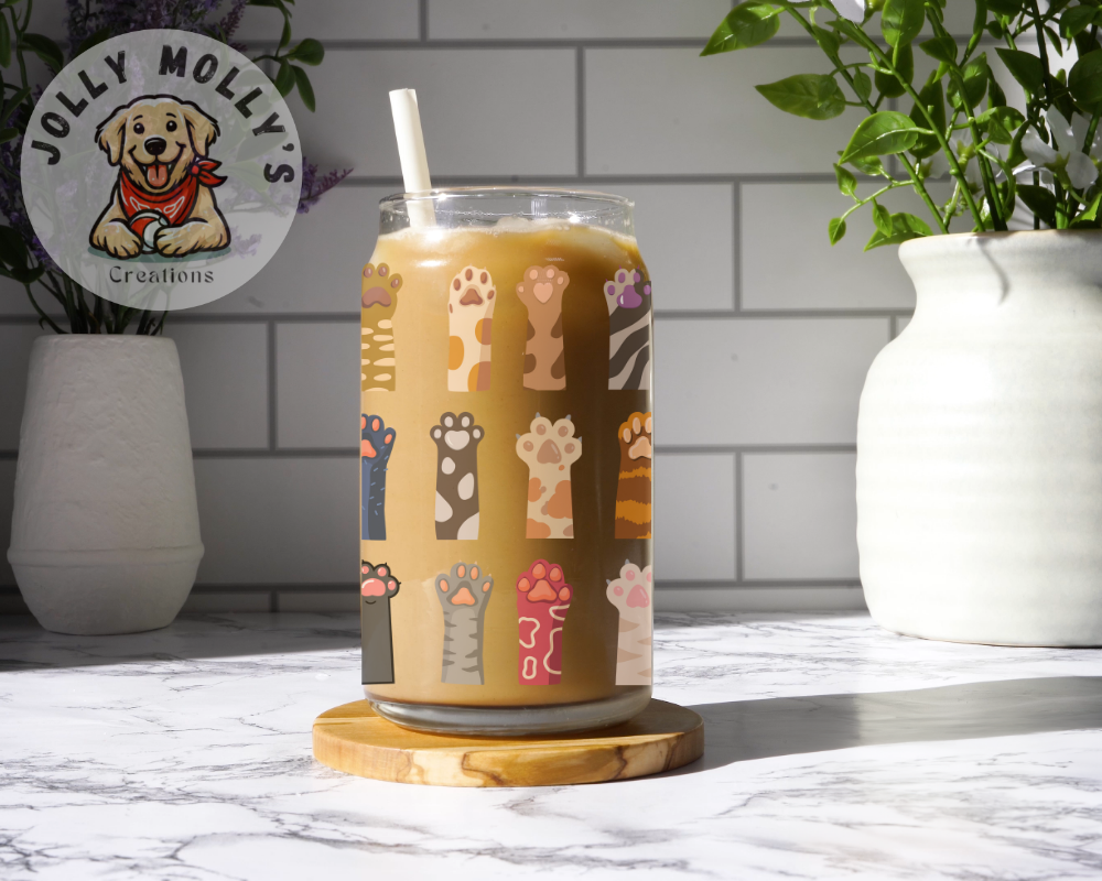 Cat Paw Glass Can
