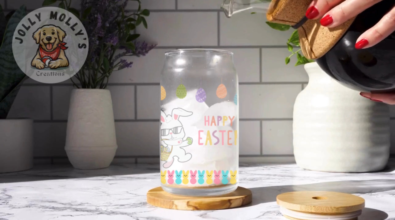 Easter Glass Cans